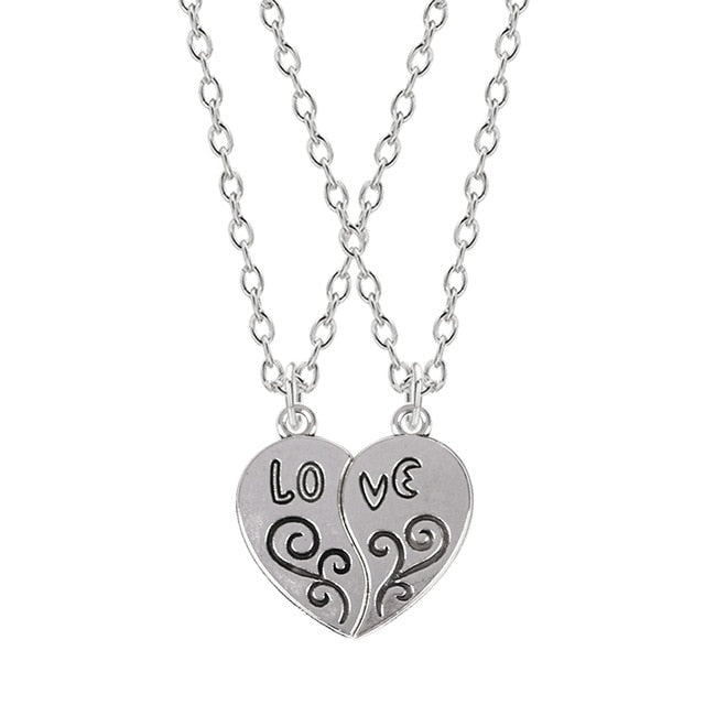 I Love You Best Friends Couple Necklace Jewelry Puzzle BFF Key Lock Tai Chi Heart Pendants Necklaces For Women Men Gift Collier