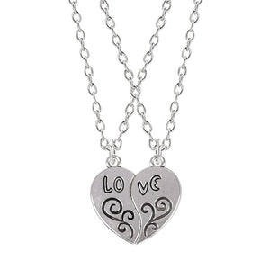 I Love You Best Friends Couple Necklace Jewelry Puzzle BFF Key Lock Tai Chi Heart Pendants Necklaces For Women Men Gift Collier