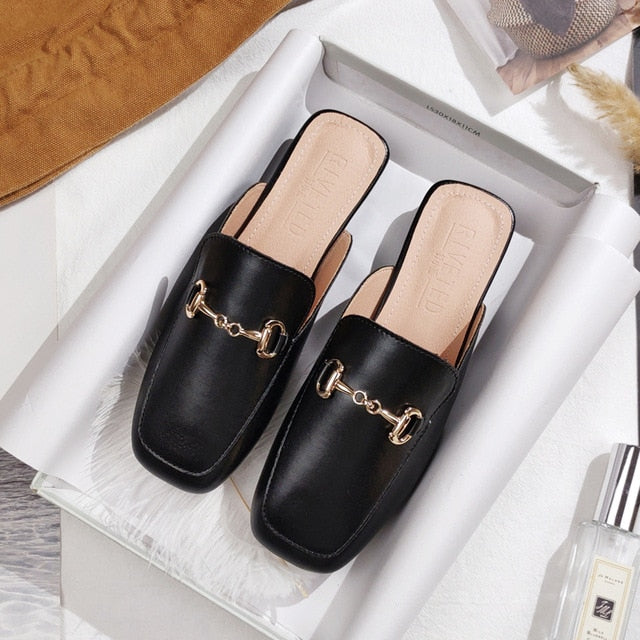 Ladies spring and summer new baotou semi-slipper sandals casual fashion outdoor wear women's size mueller shoes