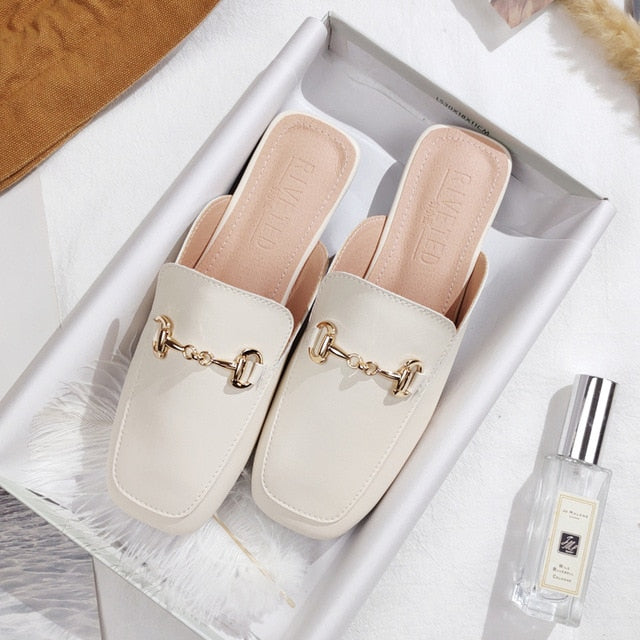 Ladies spring and summer new baotou semi-slipper sandals casual fashion outdoor wear women's size mueller shoes