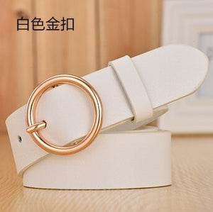 2019 Women Circle Buckle belts,4 Colors  Women Fashionable Belts,Quality Leather Women Hot Belts