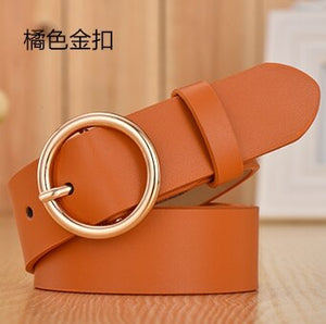 2019 Women Circle Buckle belts,4 Colors  Women Fashionable Belts,Quality Leather Women Hot Belts