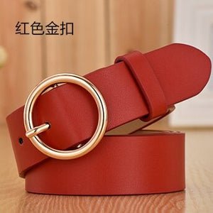 2019 Women Circle Buckle belts,4 Colors  Women Fashionable Belts,Quality Leather Women Hot Belts