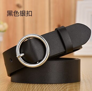 2019 Women Circle Buckle belts,4 Colors  Women Fashionable Belts,Quality Leather Women Hot Belts