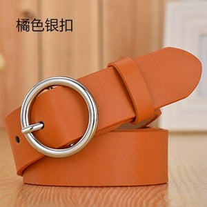 2019 Women Circle Buckle belts,4 Colors  Women Fashionable Belts,Quality Leather Women Hot Belts