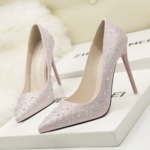 Women Pumps Sexy Wedding Shoes Bling High Heels Women Heel Shoes Gold Sequins Gradient Stiletto Ladies Shoes X9X00219