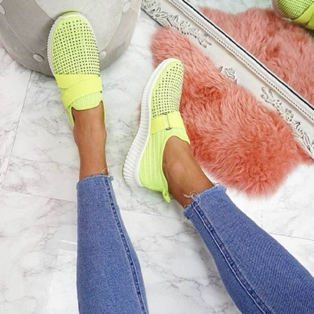 Adisputent  2020 New Fashion Women Sneakers Rainbow Color Mesh Vulcanize Shoes Leisure Shoes Summer Casual Ladies Shoes