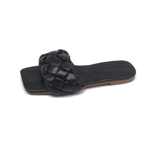 Chic Women Slippers 2020 Hot Women Weave Slippers Fashion Leisure Shoes Charm Simple Slip-on Office Women Slippers