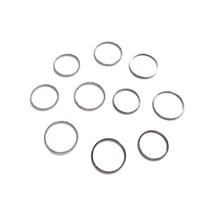 New Trendy Gold Color Round Hollow Rings Set For Women Metal Geometry Circular Punk Ring Charm Joint Ring Fashion Jewelry Gift