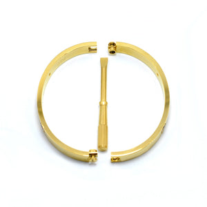 Luxury Screwdriver Love Screw Bangles & Bracelets for Women Men Couple Jewelry Crystals Bangles Gold Female Couple Gift
