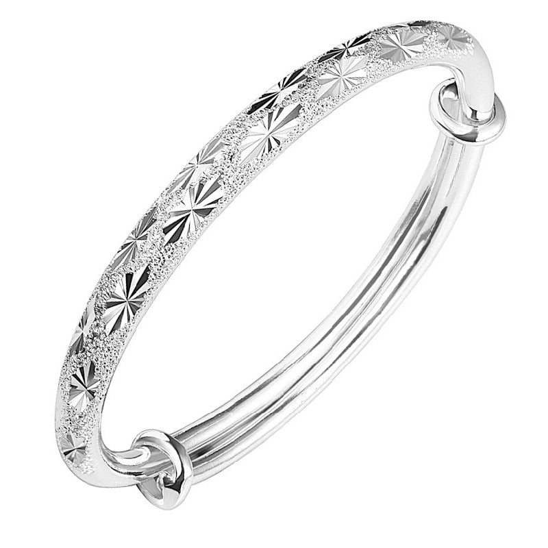 925 Sterling Silver Bangle for Women Fashion Gypsophila Star Cuff Bracelet Bangles Jewelry Christmas Gift