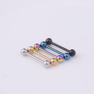 1Pc Stainless Steel Tongue Pierced Nipple Ring Barbell Body Piercing Jewelry Percing Tongue Ring Studs Barbell Bars Ring
