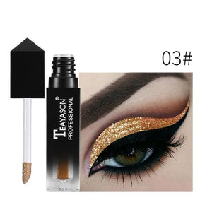 Professional Shiny Eye Liner Pen Cosmetics Liquid Eyeshadow Silver Rose Gold Color Liquid Glitter Eyeliner Women Makeup TSLM1