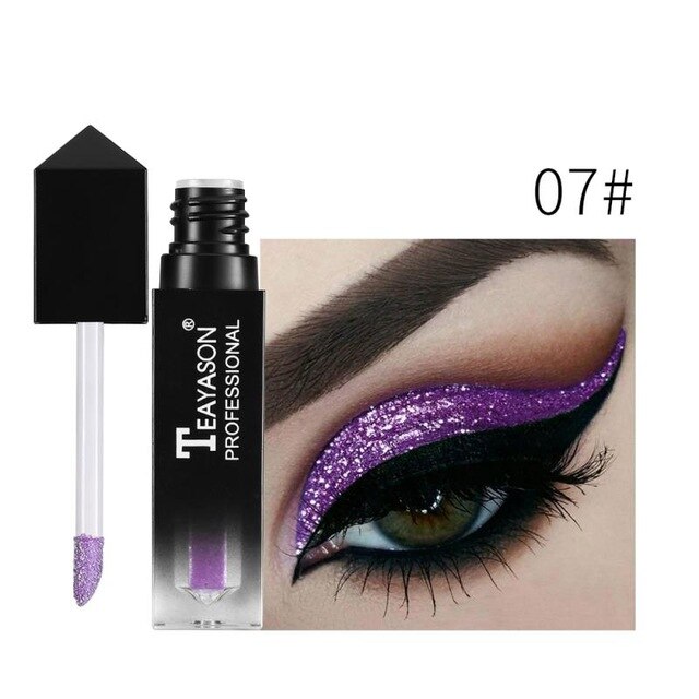 Professional Shiny Eye Liner Pen Cosmetics Liquid Eyeshadow Silver Rose Gold Color Liquid Glitter Eyeliner Women Makeup TSLM1