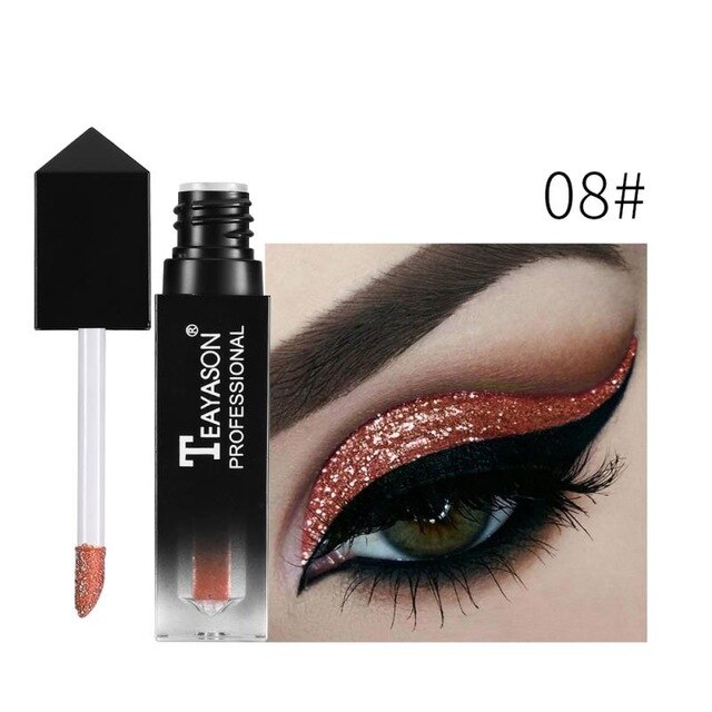 Professional Shiny Eye Liner Pen Cosmetics Liquid Eyeshadow Silver Rose Gold Color Liquid Glitter Eyeliner Women Makeup TSLM1
