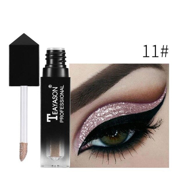 Professional Shiny Eye Liner Pen Cosmetics Liquid Eyeshadow Silver Rose Gold Color Liquid Glitter Eyeliner Women Makeup TSLM1