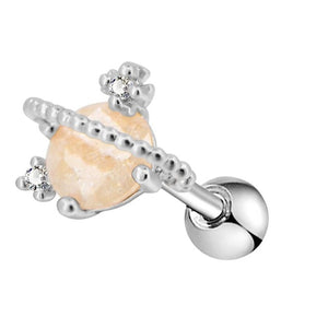 Body Punk Ear Cartilage Earrings Bar 16G Surgical Steel CZ Air Blue Opal Stone Saturn Helix Tragus Studs Earrings Piercing Women