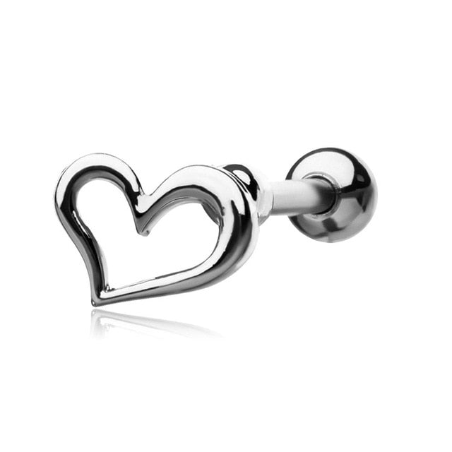 Body Punk Ear Cartilage Earrings Bar 16G Surgical Steel CZ Air Blue Opal Stone Saturn Helix Tragus Studs Earrings Piercing Women