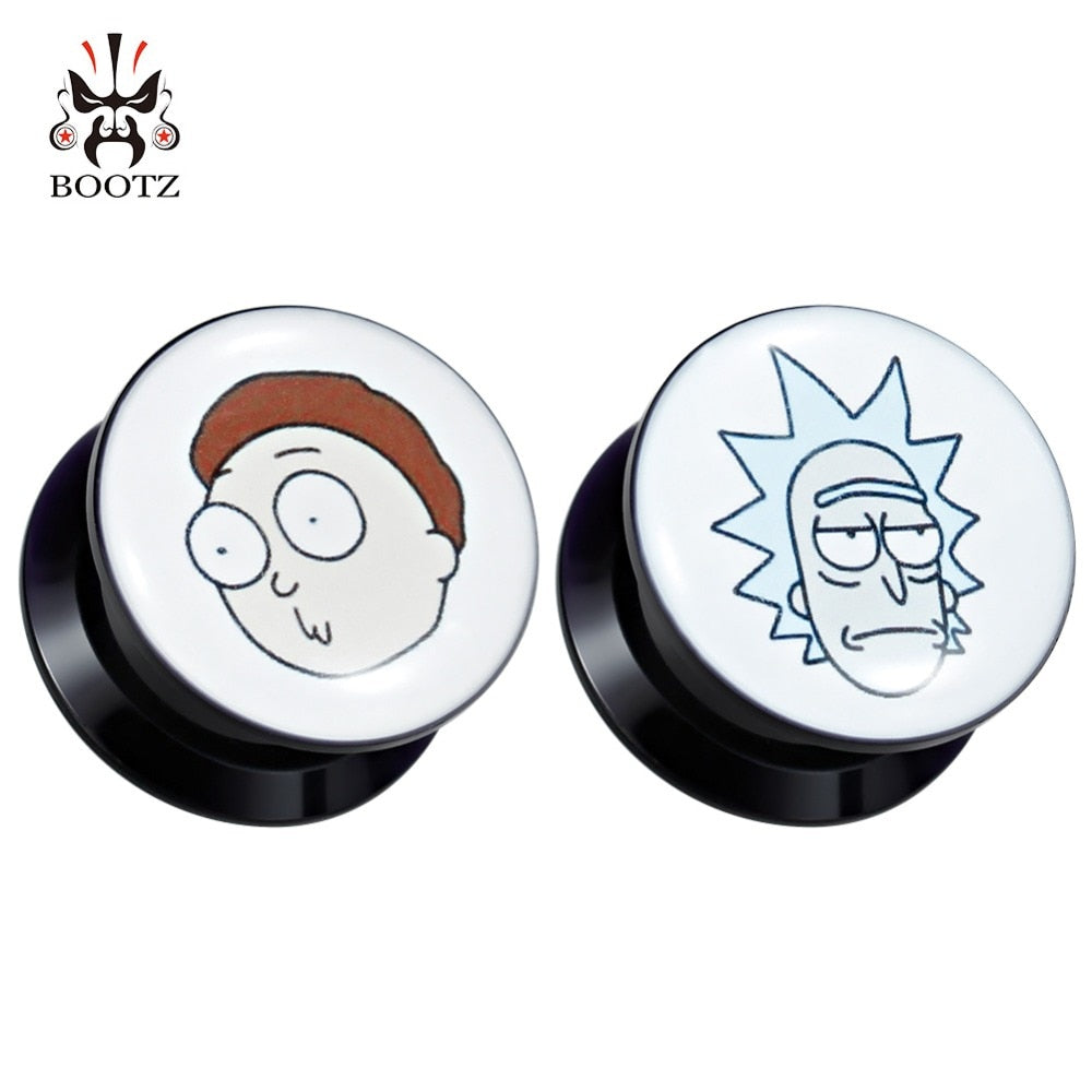 KUBOOZ Body Piercing Jewelry Acrylic Ear Plugs Tunnels Expander Picture Logo Gauges Screw Earrings Stretcher Fashion Jewelry