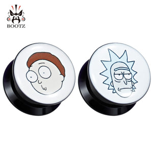 KUBOOZ Body Piercing Jewelry Acrylic Ear Plugs Tunnels Expander Picture Logo Gauges Screw Earrings Stretcher Fashion Jewelry