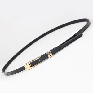 8 Colors Thin Pu Leather adjustable Belt Elegant Female Red Brown Black White Yellow Waist Women Dress Belts  Strap Wholesale