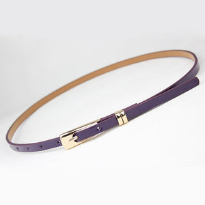 8 Colors Thin Pu Leather adjustable Belt Elegant Female Red Brown Black White Yellow Waist Women Dress Belts  Strap Wholesale