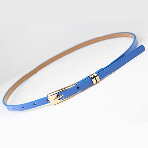 8 Colors Thin Pu Leather adjustable Belt Elegant Female Red Brown Black White Yellow Waist Women Dress Belts  Strap Wholesale