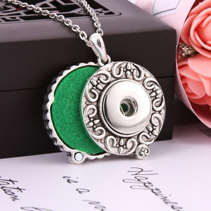 2019 New Rose rhinestone Snap Jewelry Perfume Aromatherapy Lockets Aroma Diffuser Necklace Fit 20mm 18mm Snap Button Jewelry