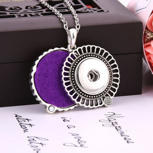 2019 New Rose rhinestone Snap Jewelry Perfume Aromatherapy Lockets Aroma Diffuser Necklace Fit 20mm 18mm Snap Button Jewelry
