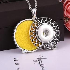 2019 New Rose rhinestone Snap Jewelry Perfume Aromatherapy Lockets Aroma Diffuser Necklace Fit 20mm 18mm Snap Button Jewelry