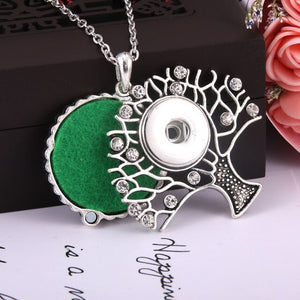 2019 New Rose rhinestone Snap Jewelry Perfume Aromatherapy Lockets Aroma Diffuser Necklace Fit 20mm 18mm Snap Button Jewelry